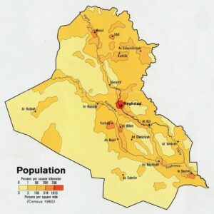 نقشه تراکم جمعیت کشور عراق