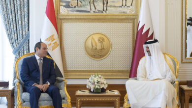 امیر قطر و رئیس جمهور مصر