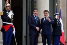 رئیس جمهور فرانسه و رئیس اقلیم کردستان عراق