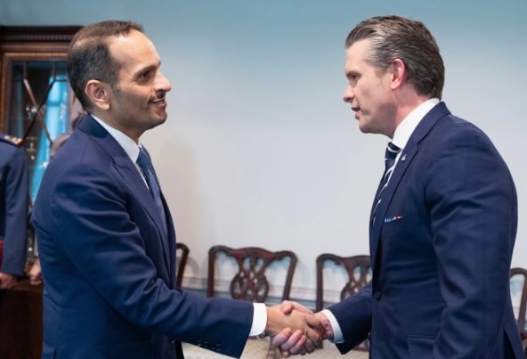 وزیر خارجه قطر و وزیر جنگ امریکا